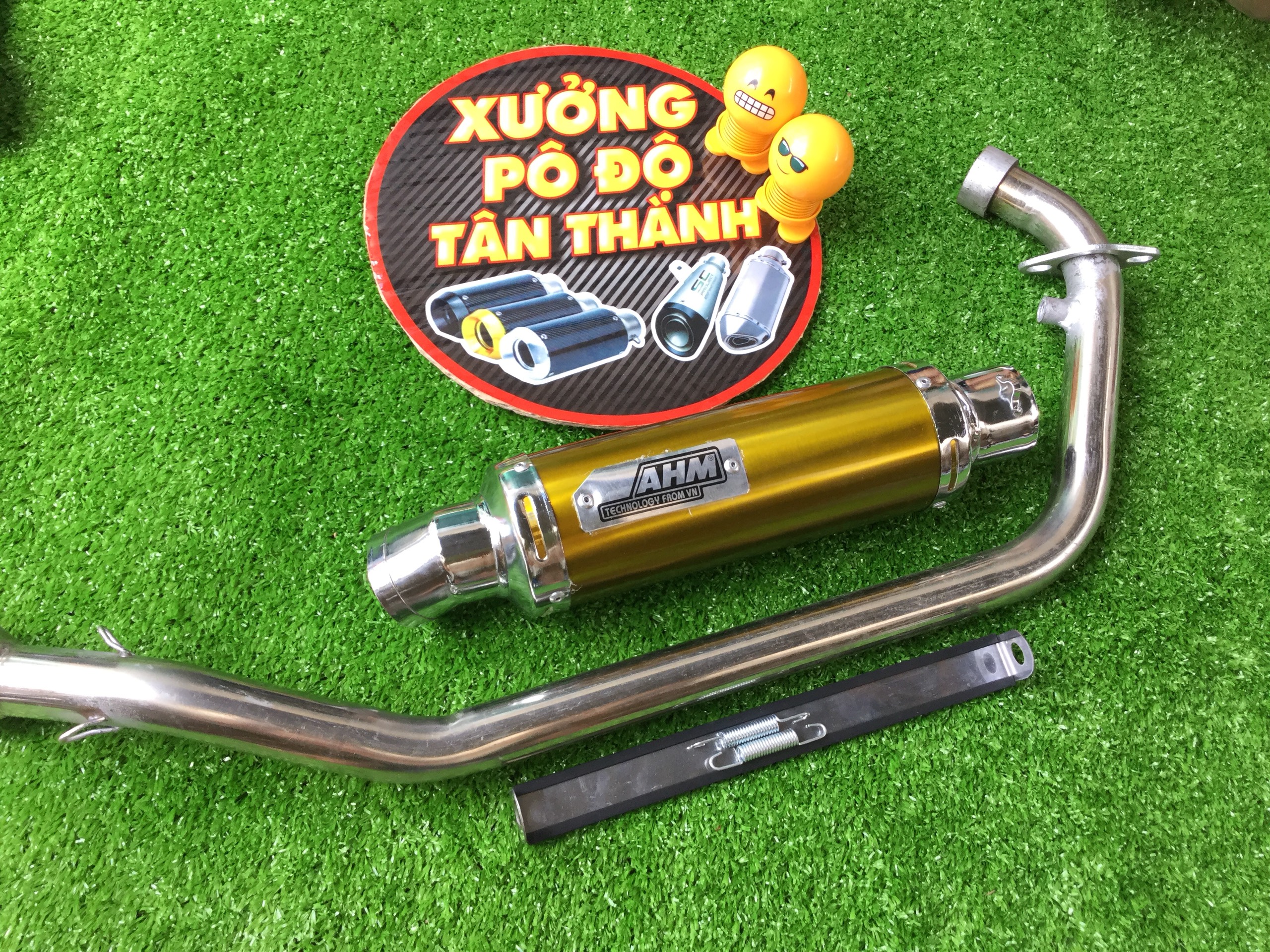 Bộ pô ahm vàng full cổ exciter 135
