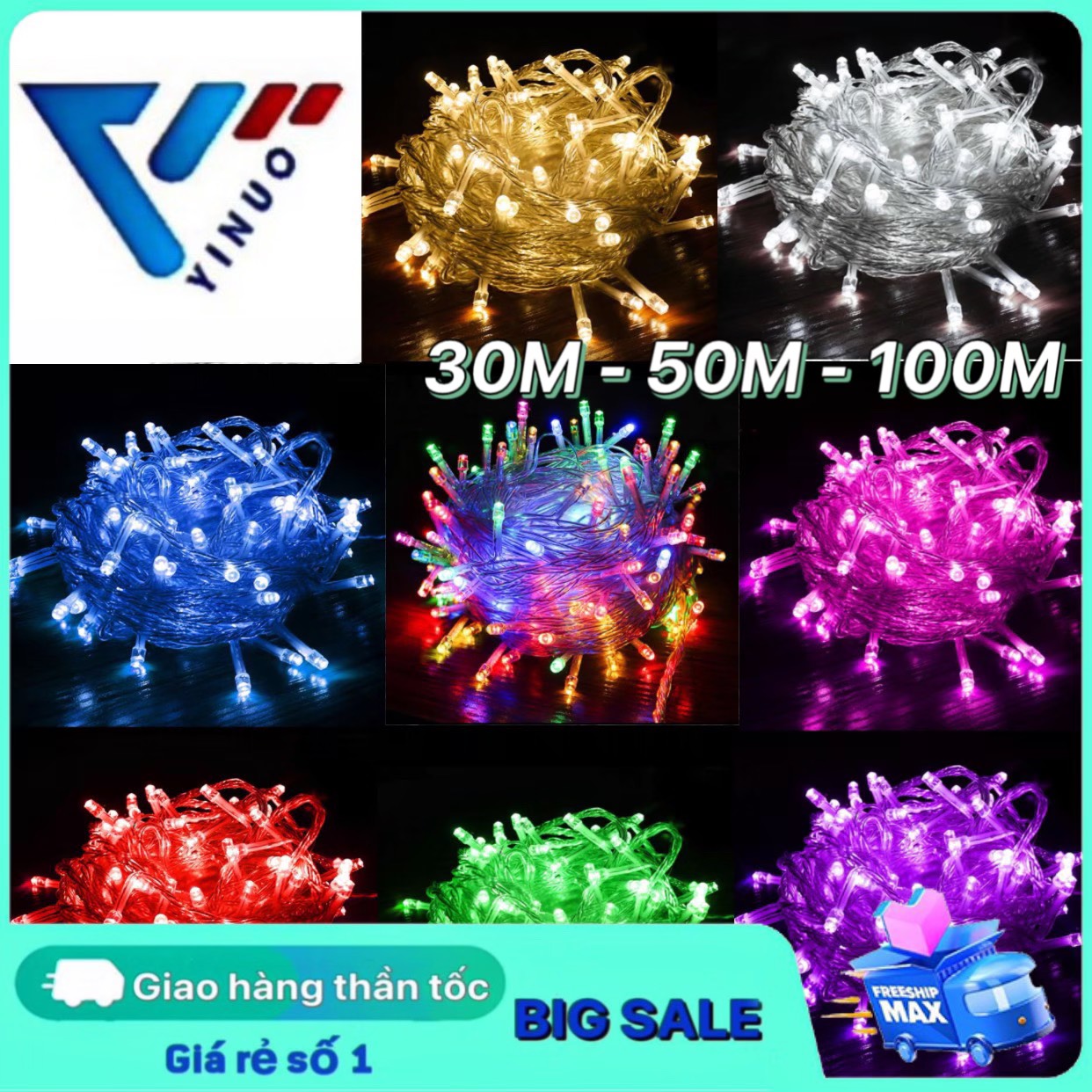 100m 50m 20m 10m đèn nháy trang trí noel đèn nháy 8 chế độ chớp nháy đèn led trang trí trong nhà ngoài trời đèn led trang trí lễ tết sinh nhật