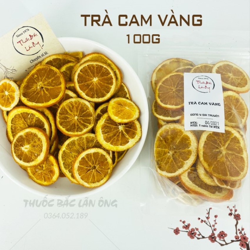 Cam vàng sấy khô, cam khô trang trí, decor 100g