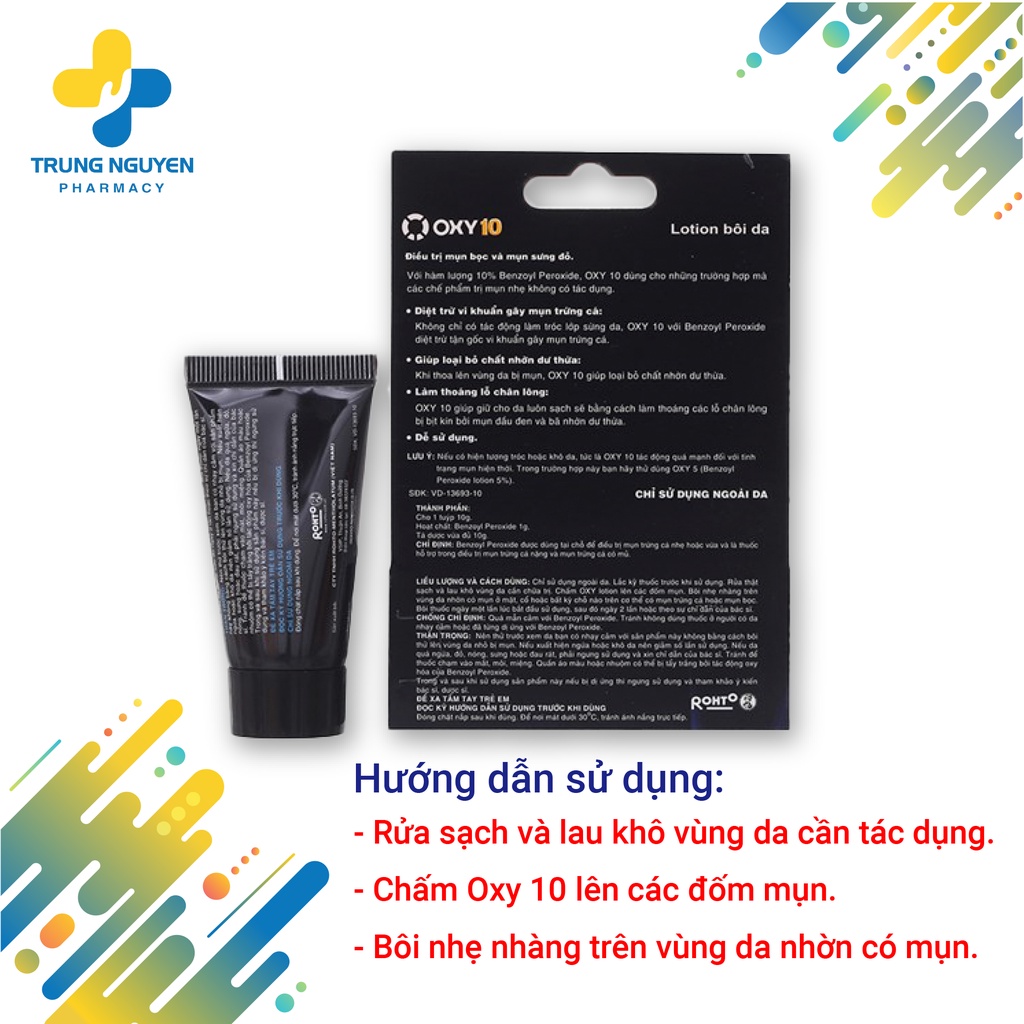 Kem chấm mụn viêm Oxy 10 (10g)