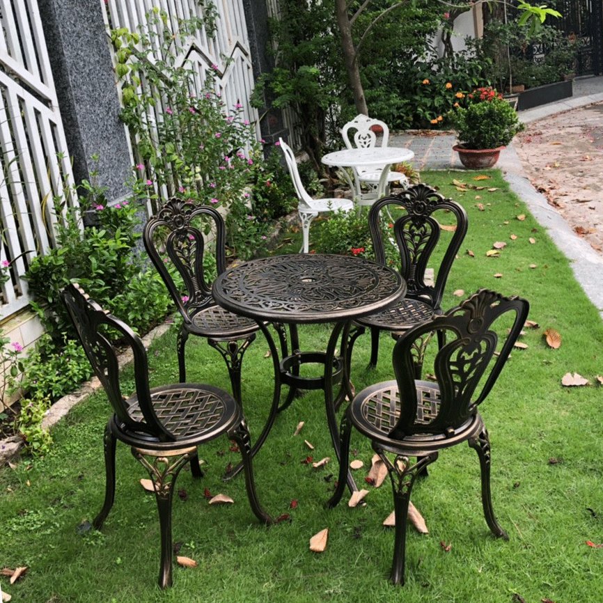 [HCM]Bộ bàn ghế nhôm đúc 2 ghế 1 bàn ( bàn ghế ngoài trời bàn ghế sân vườn)