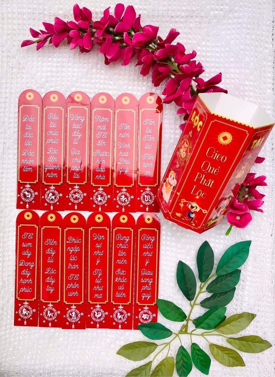 BAO LÌ XÌ GIEO QUẺ HỘP LỤC GIÁC (6 cạnh)