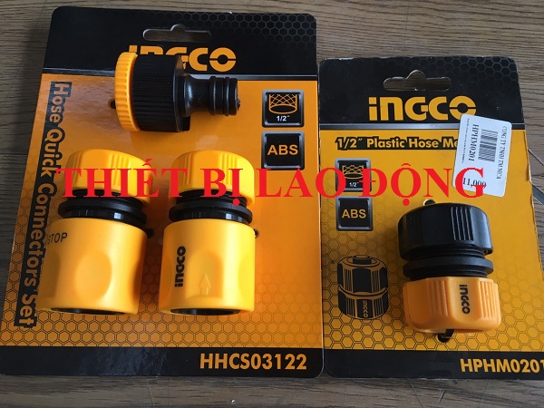 Combo 1 đầu nối máy phun xịt áp lựchphm0201 + 1 bộ 3 đầu nối nhanh máy xịt rửa hhcs03122ingco hphm0201hhcs03122