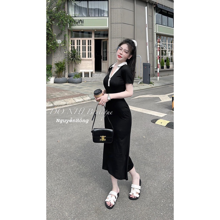 Váy body cổ bẻ đuôi cá DN727