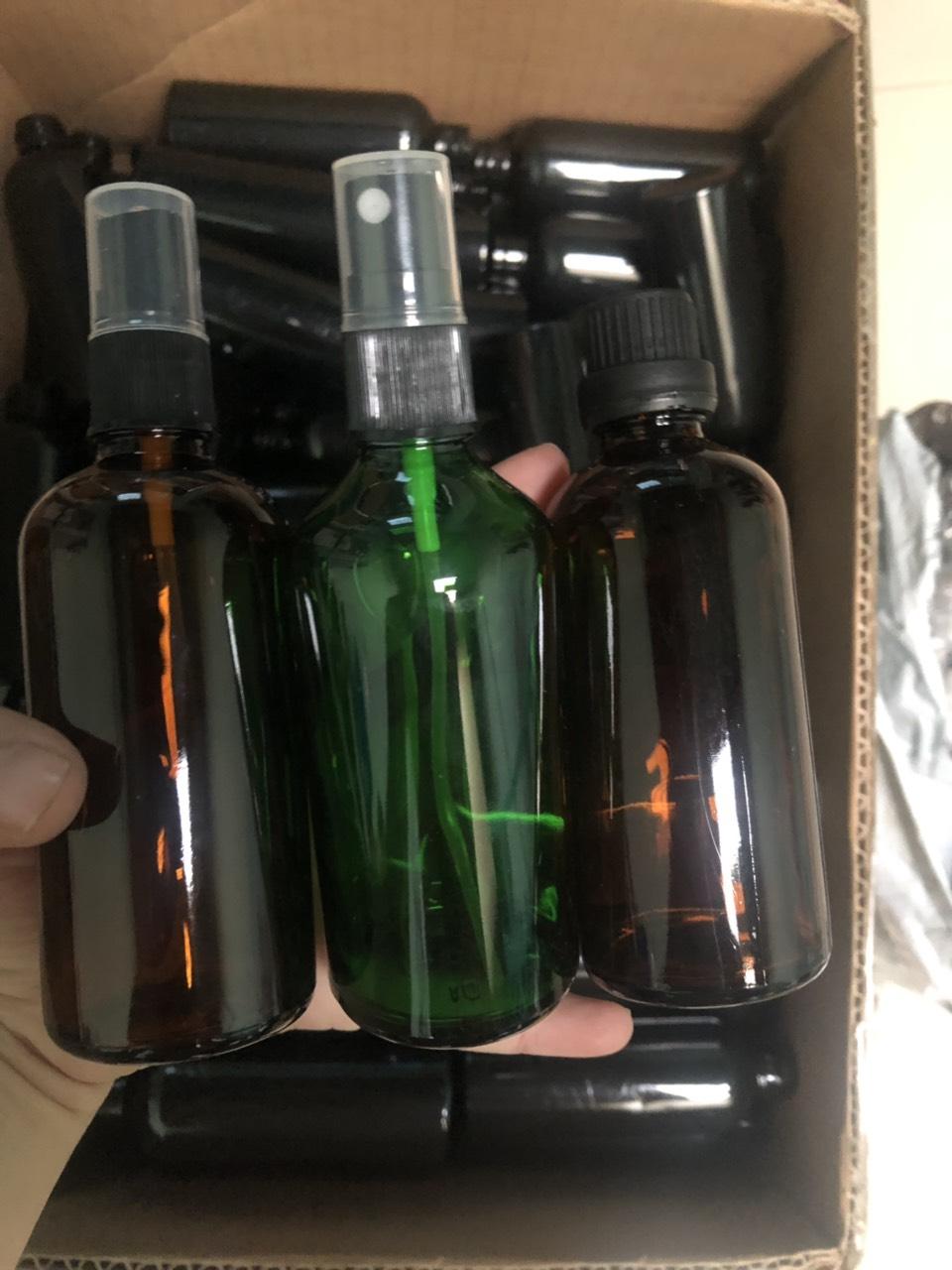 Combo 5 Chai xịt phun sương thủy tinh 100 ml ( Vòi đen)