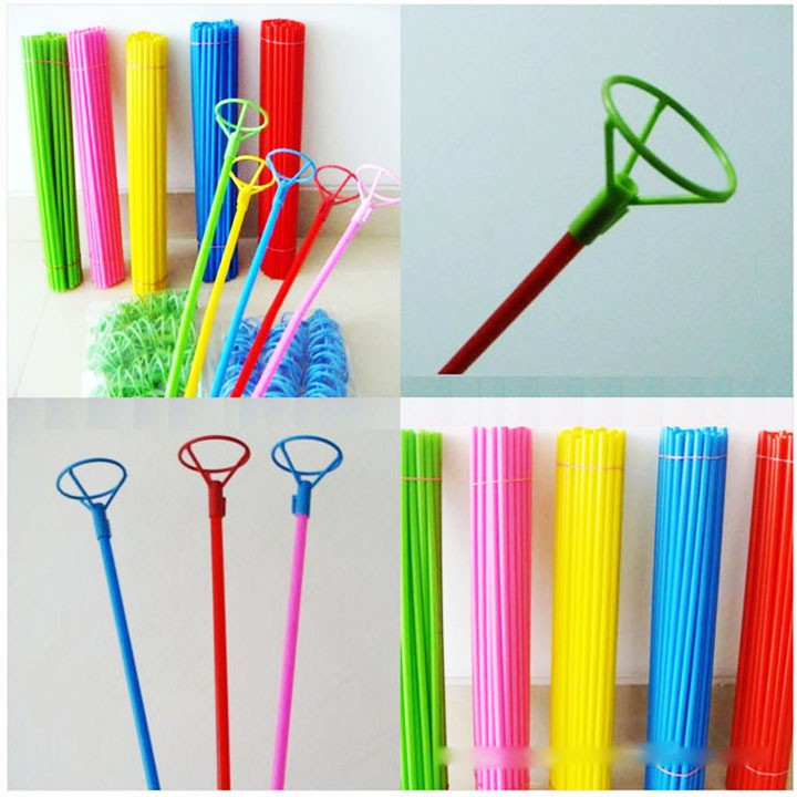 Combo 10 tay cầm bóng bay dài 26cm, que gài bóng bay, que giữ bóng bay