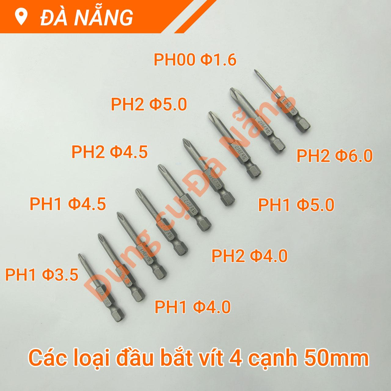 Bộ 5 đầu bắt vít 4 cạnh PH1