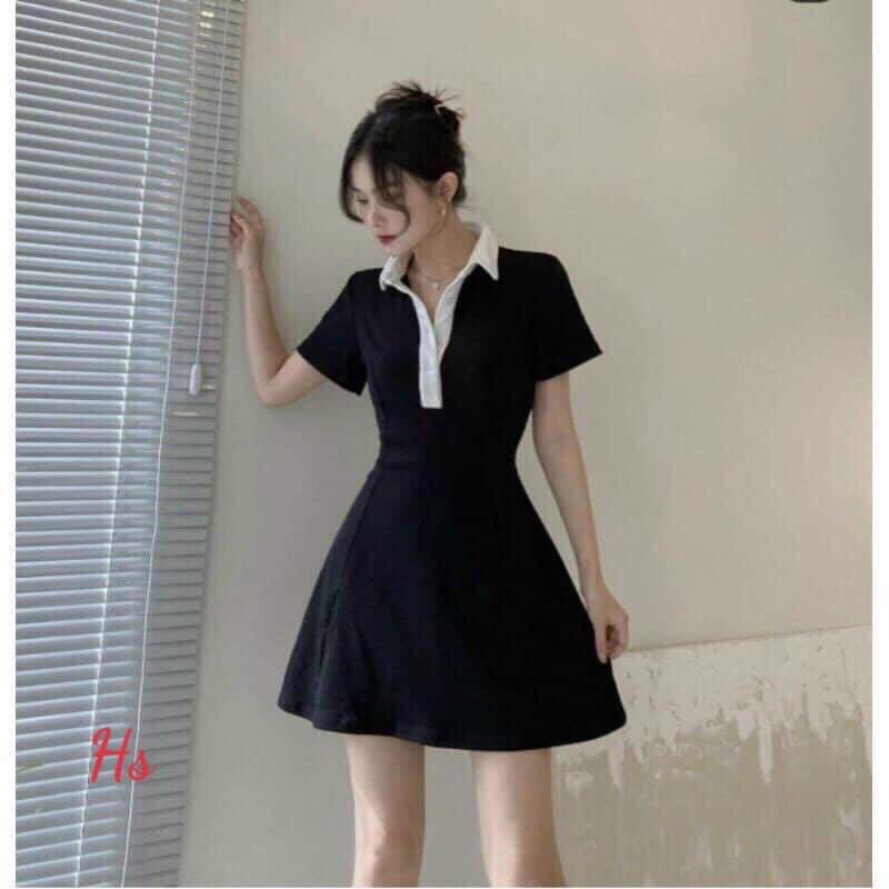 VÁY ĐEN BODY CỔ TRẮNG HSU1