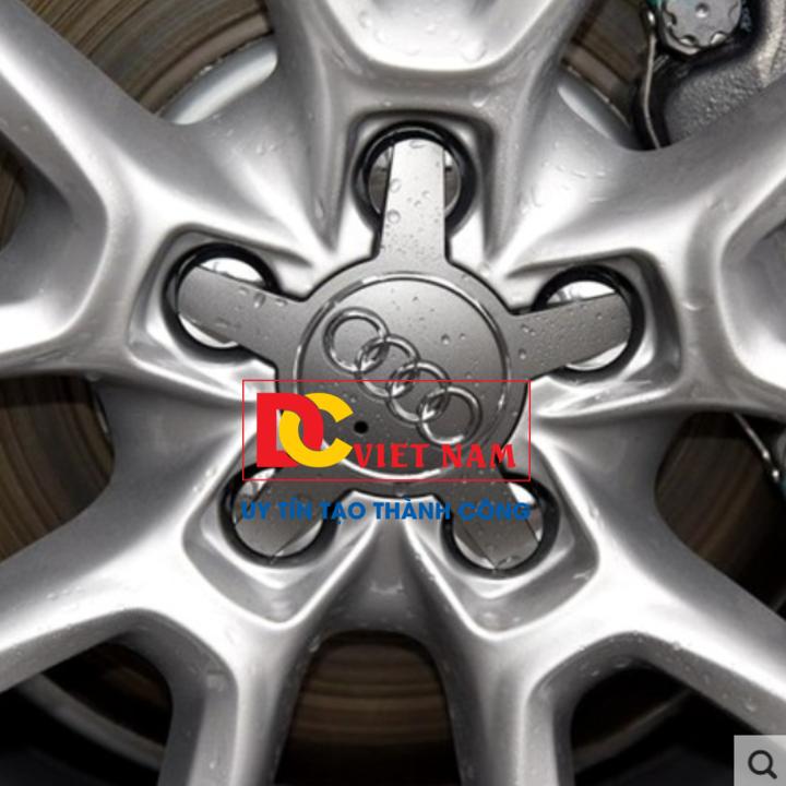 1 chiếc logo chụp mâm, lazang bánh xe ô tô, xe hơi Au.di đường kính 135mm A6Q5135 ( Màu Xám)