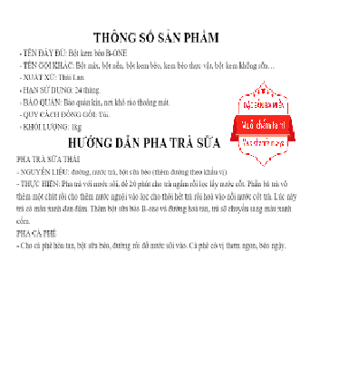 BỘT BÉO B ONE GÓI 200G VÀ 500G
