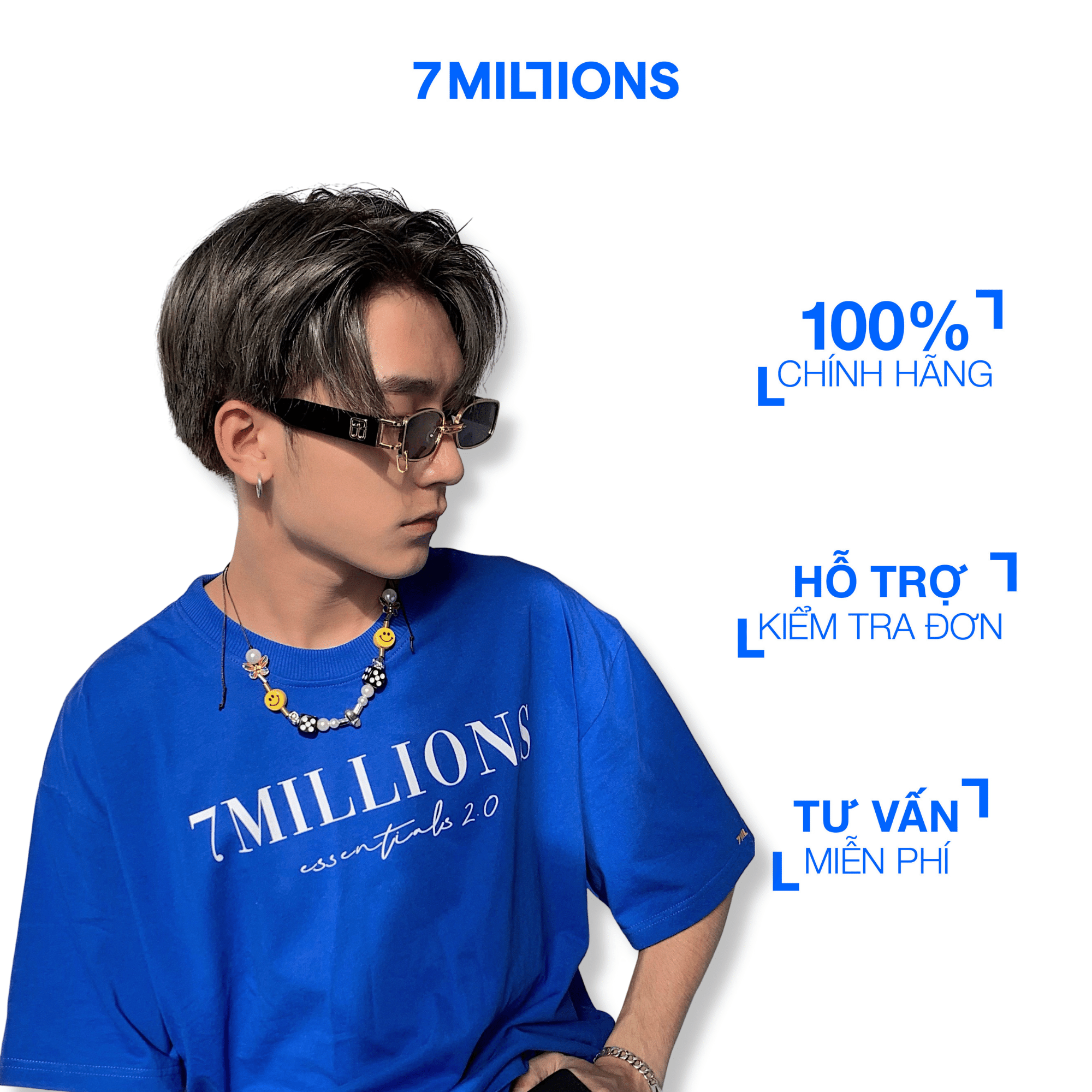 7MILLIONS Áo thu Basic 2.0 / Màu xanh