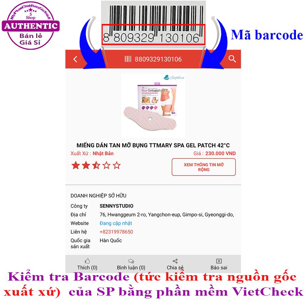 Miếng Dán Tan Mỡ Bụng Ttmary SPA GELPATCH 42°C KOREA