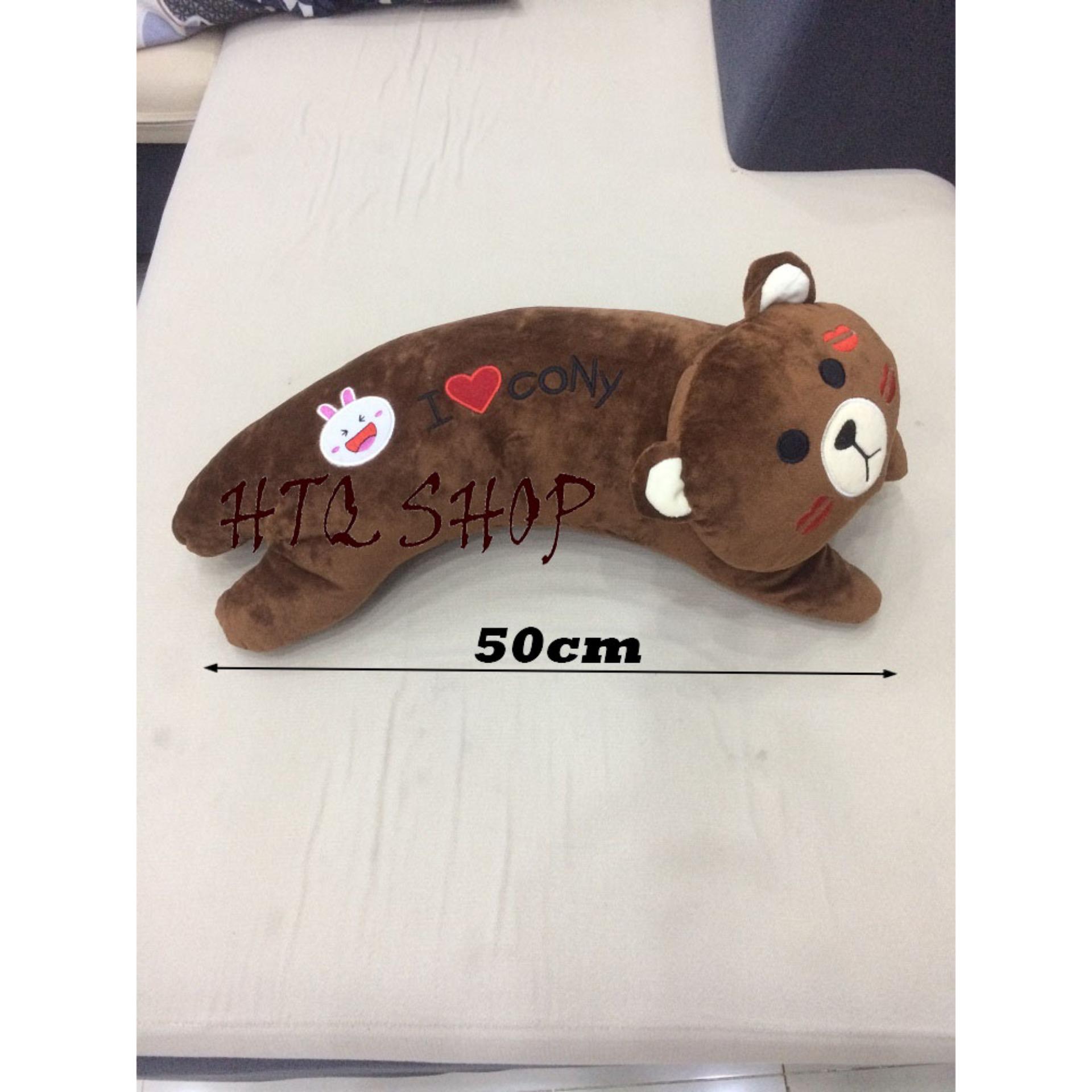 Gấu bông gối ôm Brown Line cao cấp cho bé size 50cm
