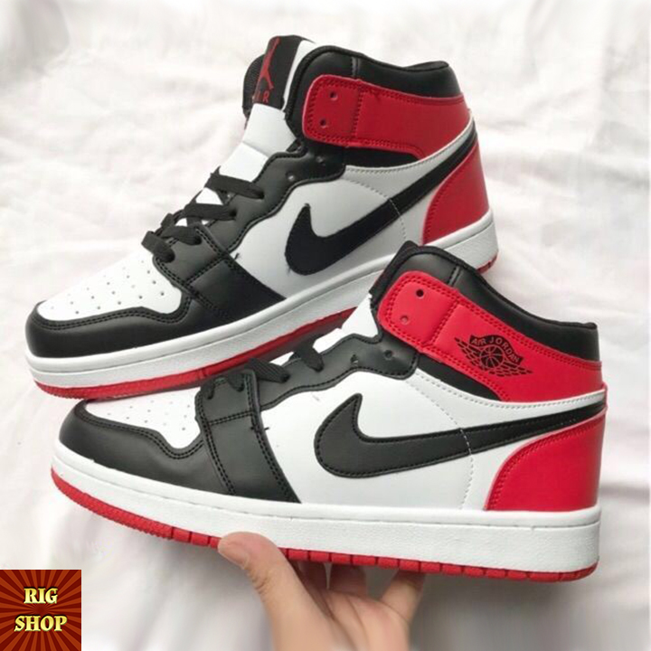 GIÀY THỂ THAO SNEAKER AIR JD 1 SATIN BLACK RED WHITE