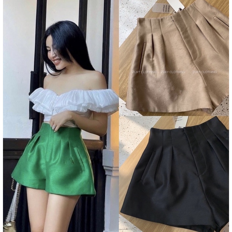Set áo croptop + quần short tafta (bán tách set)