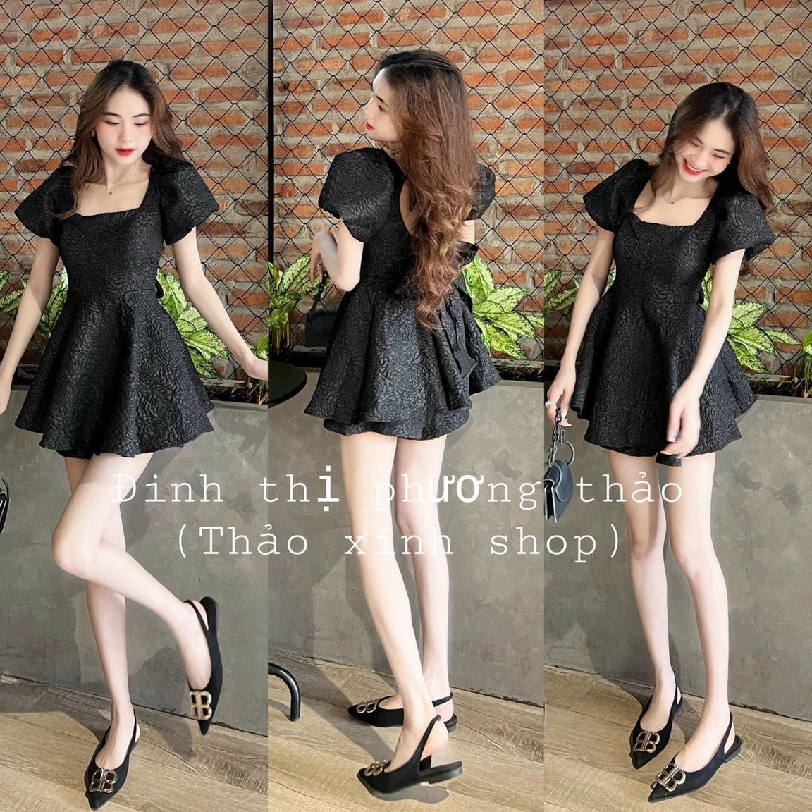Sét bộ nữ thời trang mặc đi chơi sét bộ đùi gấm cao cấp tay phồng cột nơ sau mix quần đùi phồng dễ thương