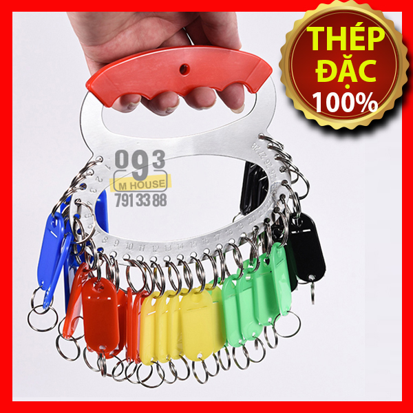 Thickened metal key plate key ring storage can be marked key board classification management key ring buckle key string