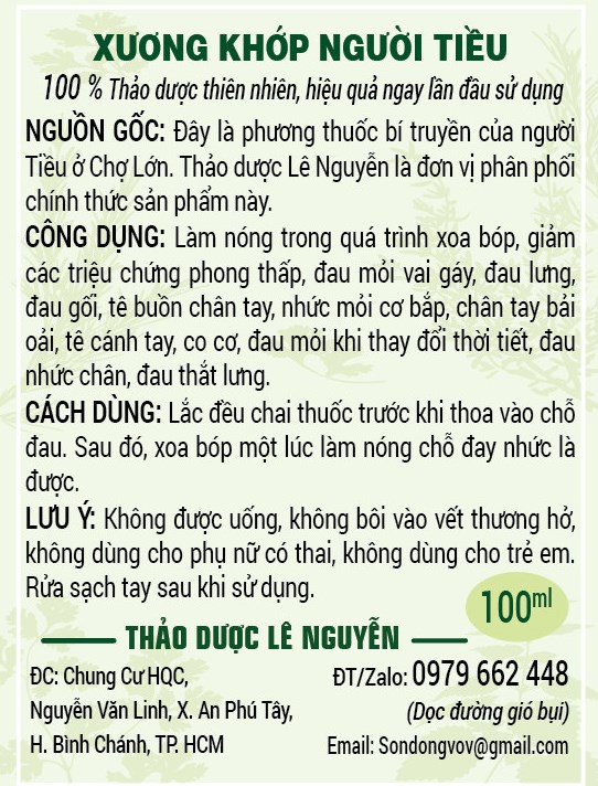 XƯƠNG KHỚP NGƯỜI TIỀU