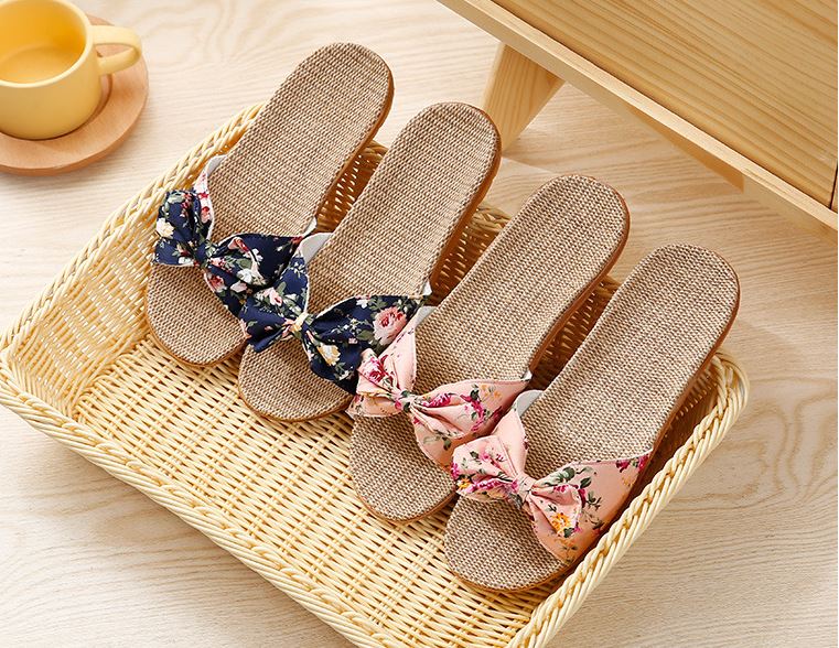 Dép cói nơ hoa dễ thương