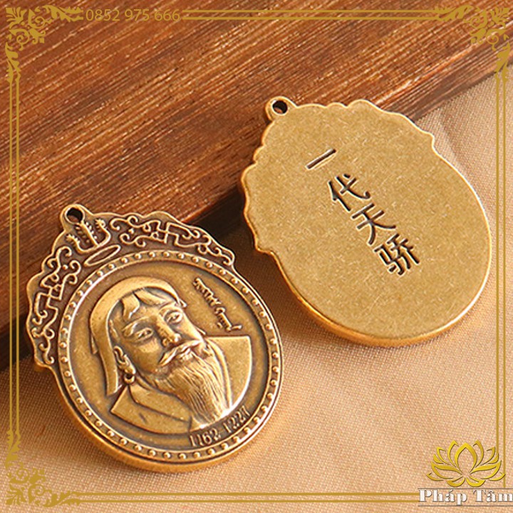 Móc Khóa Khắc Đại Khả Hãn Thành Cát Tư Hãn Đồng Nguyên Khối - Pháp Tâm