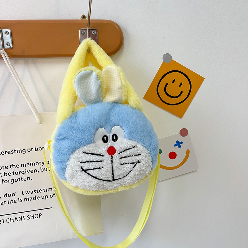 Túi xách đeo vai cỡ lớn hình doraemon nhồi bông dễ thương cho nữ