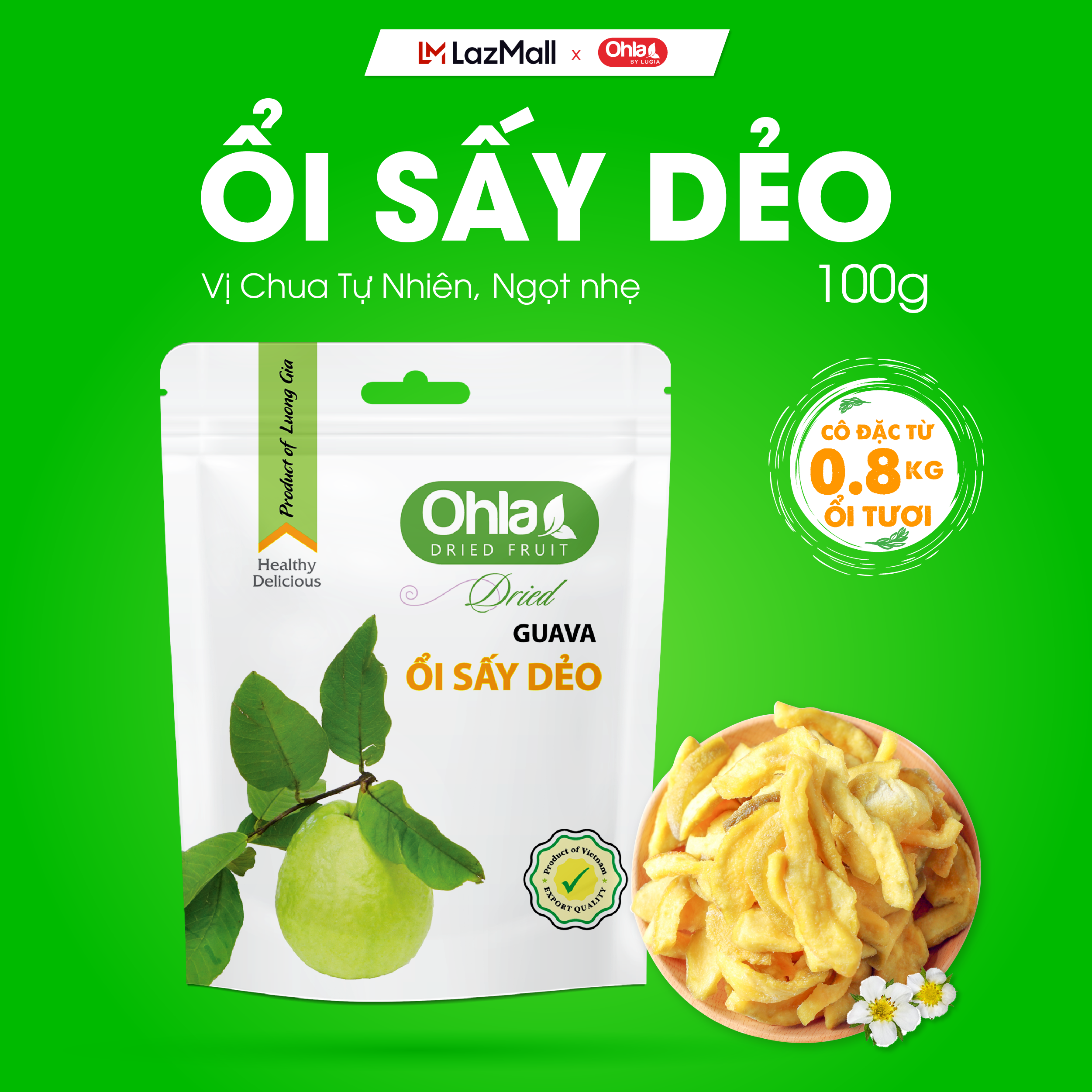 Ổi sấy dẻo Ohla - 100gr