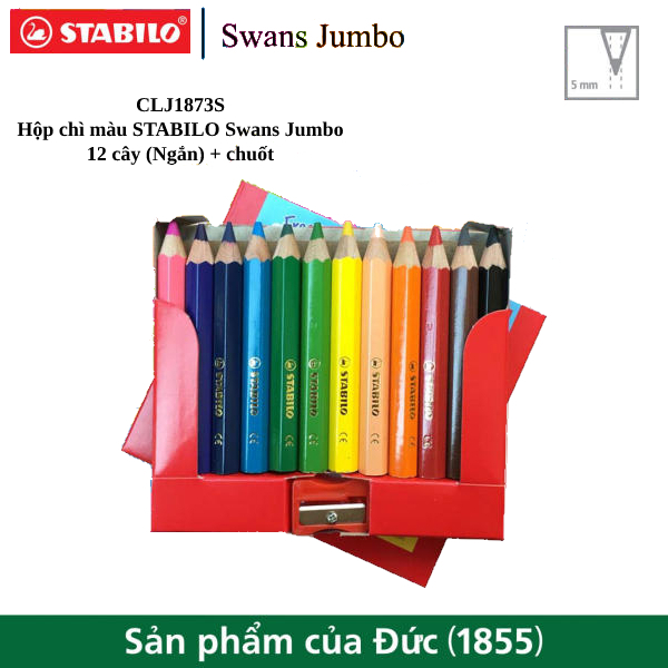 Combo bút chì màu STABILO Jumbo 12 màu