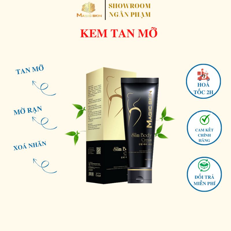 Kem tan mỡ Slim Body Cream,tan mỡ bụng gừng quế - Magic Skin