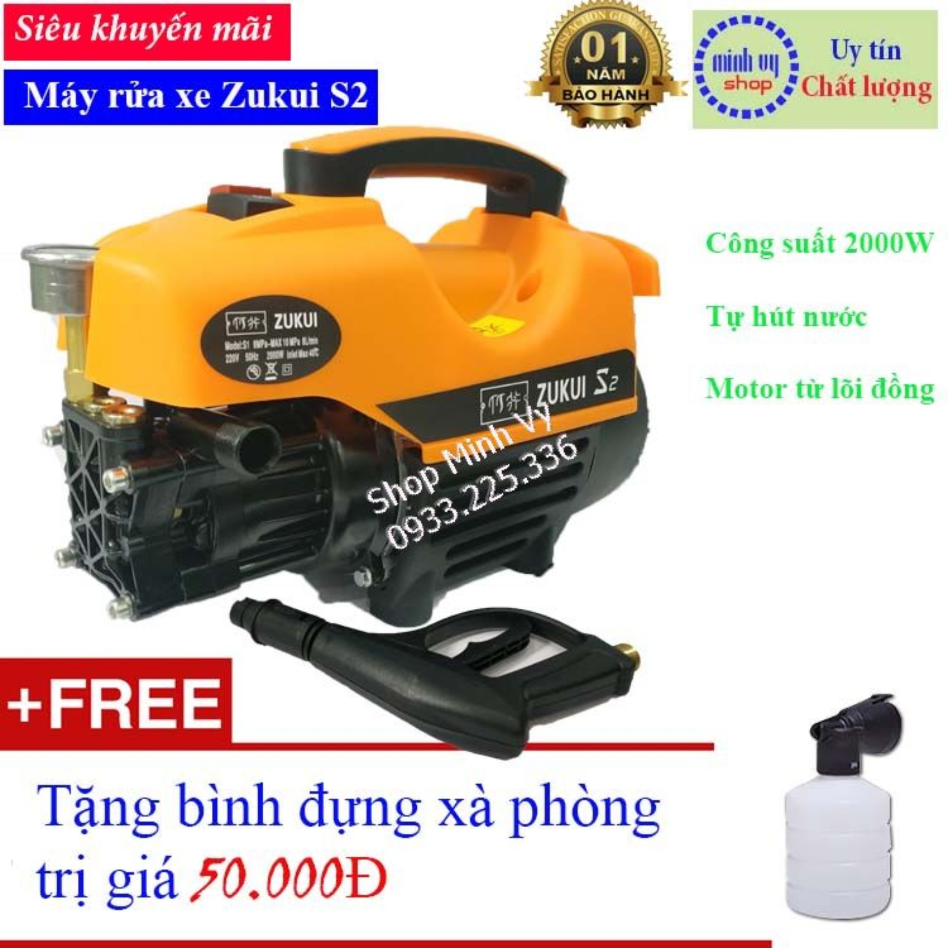 Máy xịt rửa mini Zukui S2- Zukui Z30 - 2000W