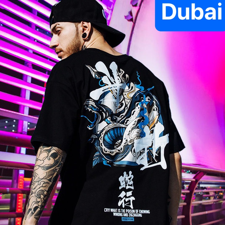 ÁO THUN NAM NỮ CON RẮN MÃNG XÀ MỚI FORM RỘNG TAY LỠ HOT TREND MẠNH MẼ SÀNH ĐIỆU VẢI DÀY MIN - DUBAI FASHION