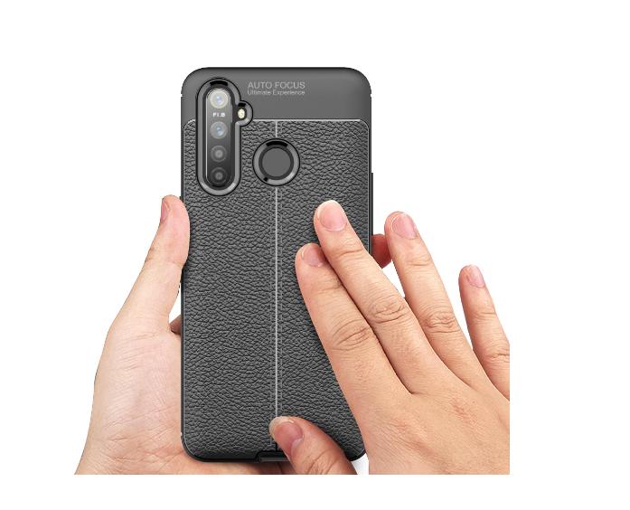 Ốp lung silicon dẻo vân da cho Realme 5