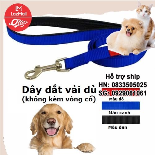 Orgo - Dây dắt chó mèo vải dù chịu lực cho mèo và chó đến 20kg dài 1m (Chỉ dây dắt không kèm vòng cổ)  xích chó mèo