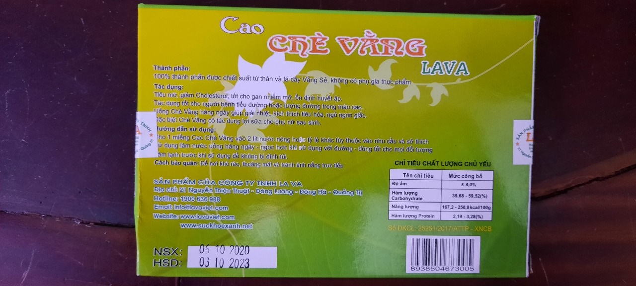 [HCM]Cao Chè Vằng Lava