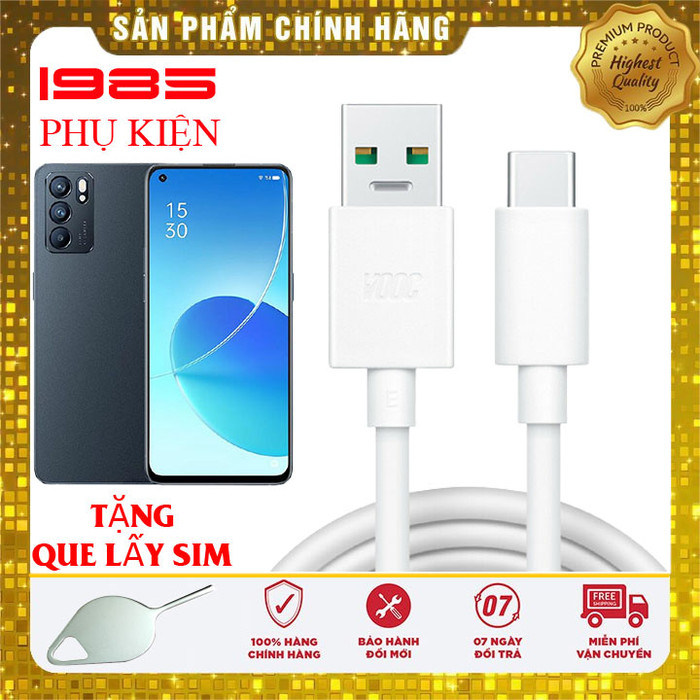 Cáp sạc nhanh vooc oppo reno6 5g chính hãng