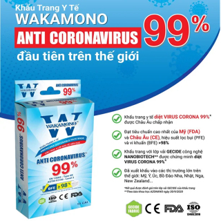 HCMKhẩu Trang Y Tế WAKAMONO_Khẩu trang diệt Virus Corona 99% 4 Lớp Hộp 10 thumbnail