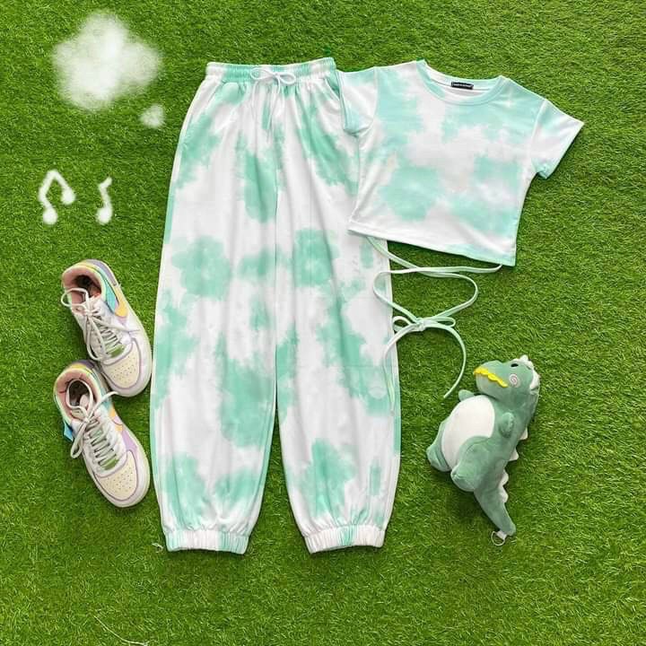 Sét Bộ Quần Áo Họa Tiết Bò Sữa Siêu Cute