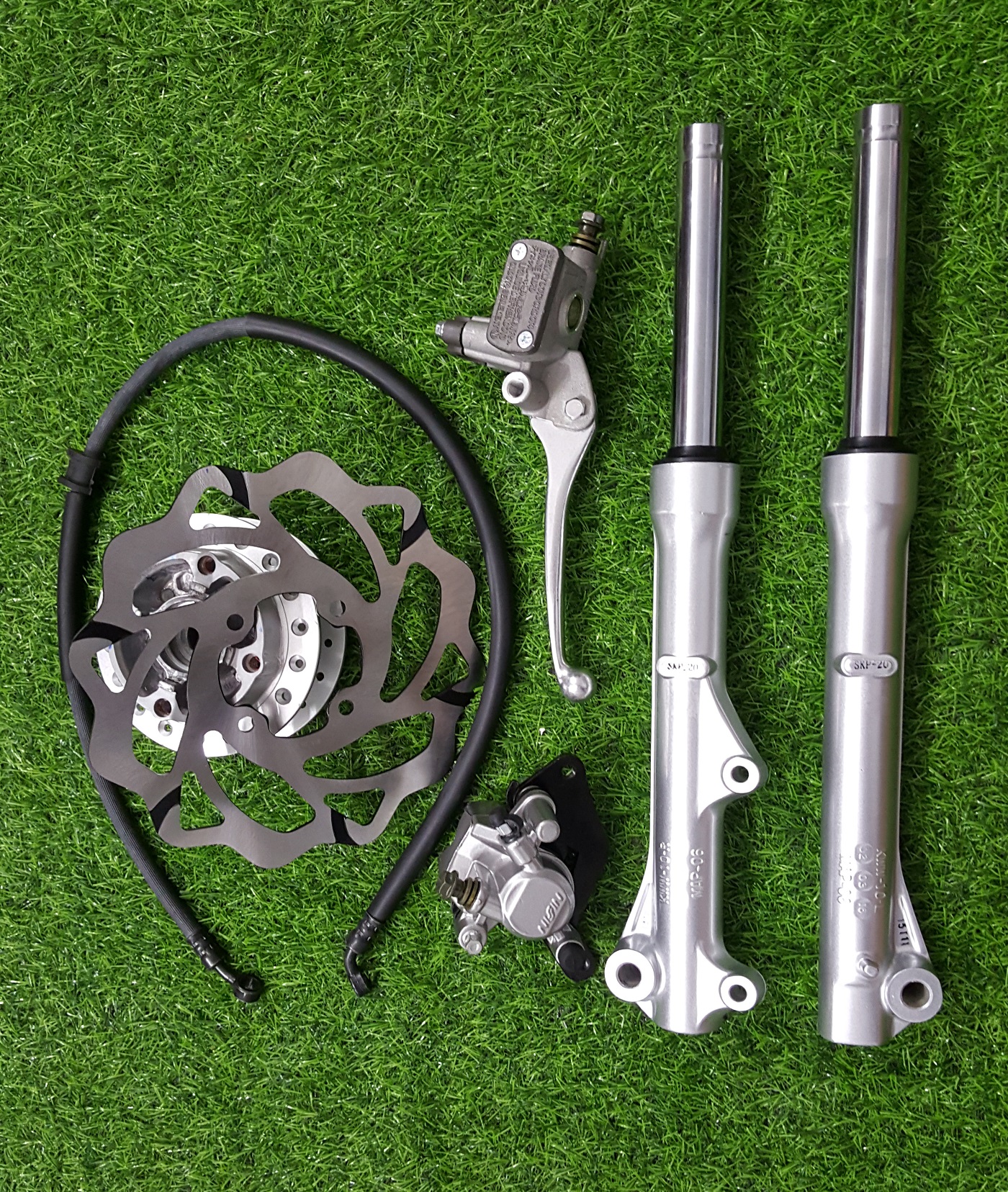 Set front disc for the line wave Honda full full as picture