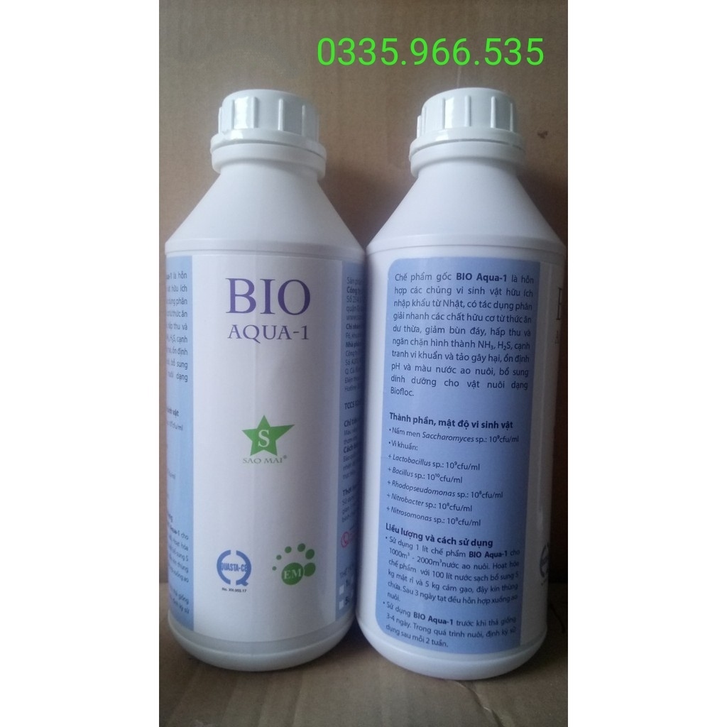 Chế phẩm sinh học xử lý khí độc tạo màu nước ao nuôi tôm, cá Bio Aqua-1