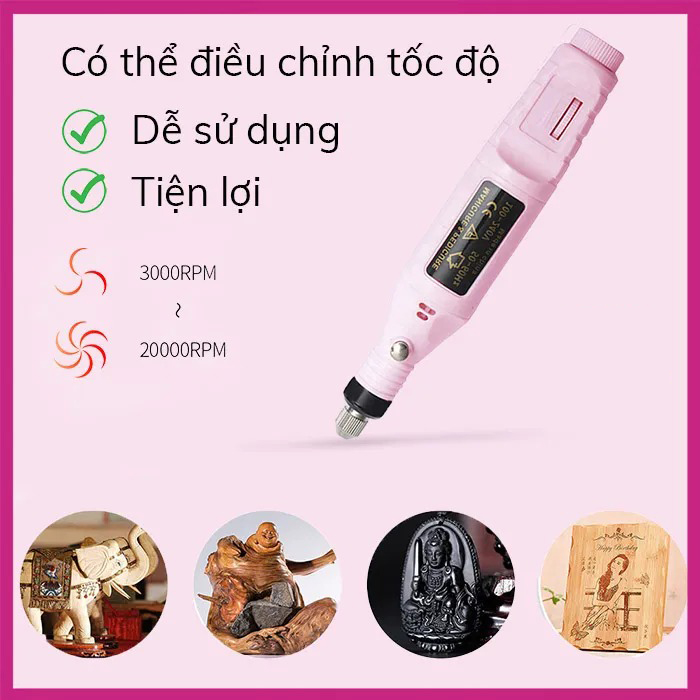 [FREESHIP🎁]Máy mài móng mini - máy dũa móng tặng kèm bộ 6 đầu mài