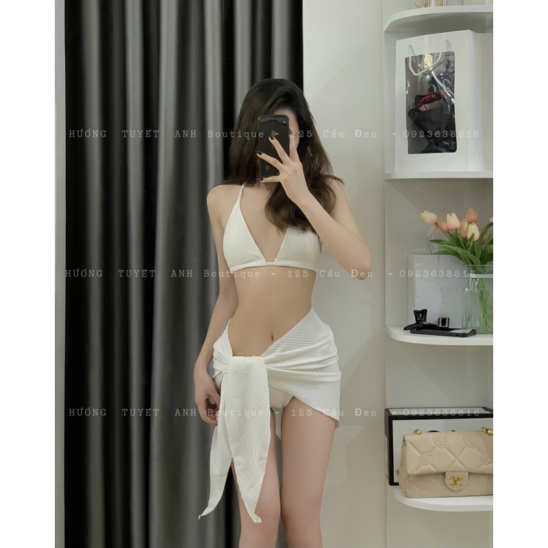 Bikini 2 mảnh 3 món kèm khăn