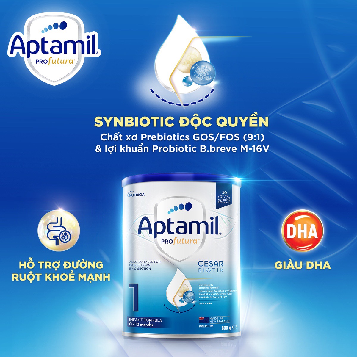 Sữa Aptamil New Zealand số 1 800g (0-12 tháng)