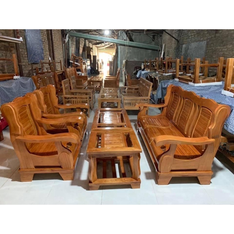 Bàn ghế gỗ xoan phòng khách