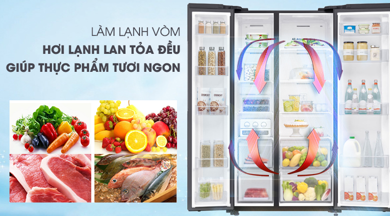 [TRẢ GÓP 0%] Tủ lạnh Samsung side by side RS62R5001B4/SV 647L (Giá áp dụng giao tại HN, HCM& các tỉnh liên hệ shop)