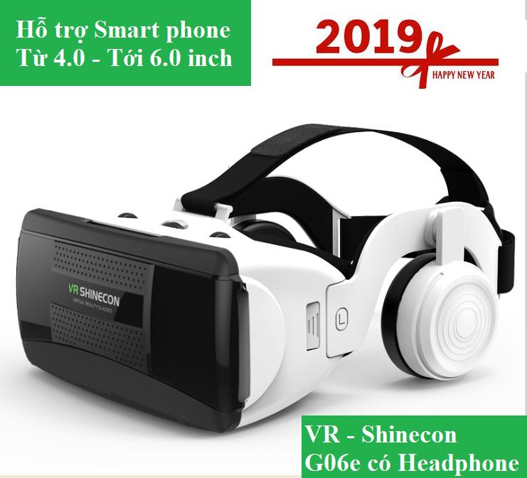 Kính thực tế ảo 3D VR Shinecon G06E - kèm tai nghe màu trắng