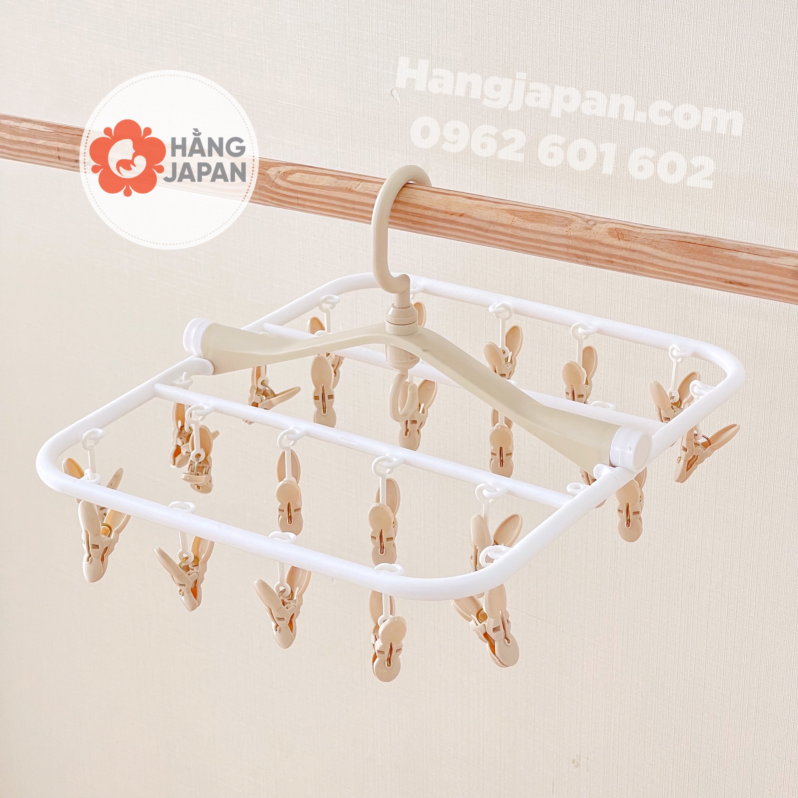 Móc chùm nhựa kep phơi đồ gấp gọn cho bé