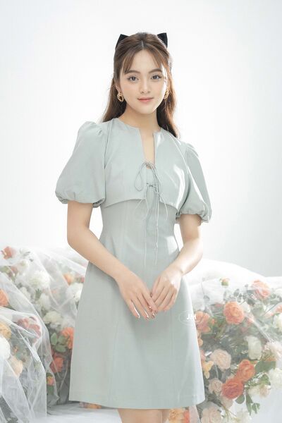 Đầm Dáng A Tay Bồng Nơ Ngực JM Dress Design 1S02.2112S