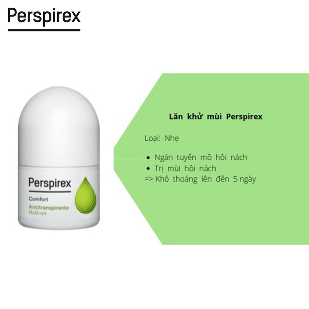 [Hot] Lăn Khử Mùi Perspirex Cao Cấp Comfort (Loại Nhẹ) 20ml