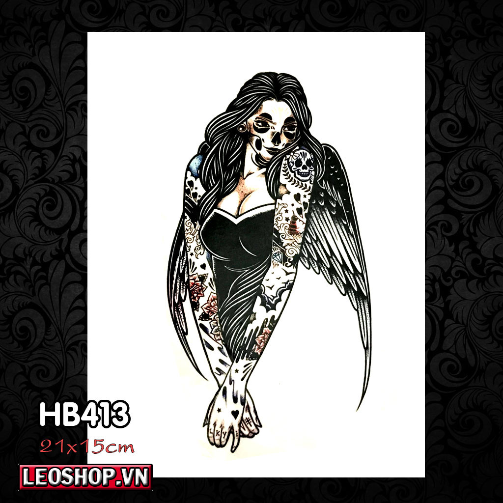 Tattoo stickers Angel, fairy fish types (21x15cm)