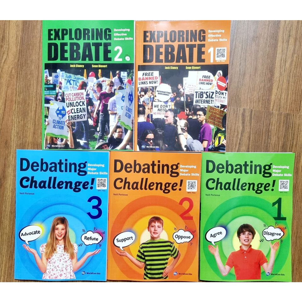 Hàng đẹp - debating challenge 3 quyển & exploring debate 2 quyển - tặng mp3 & answer key!
