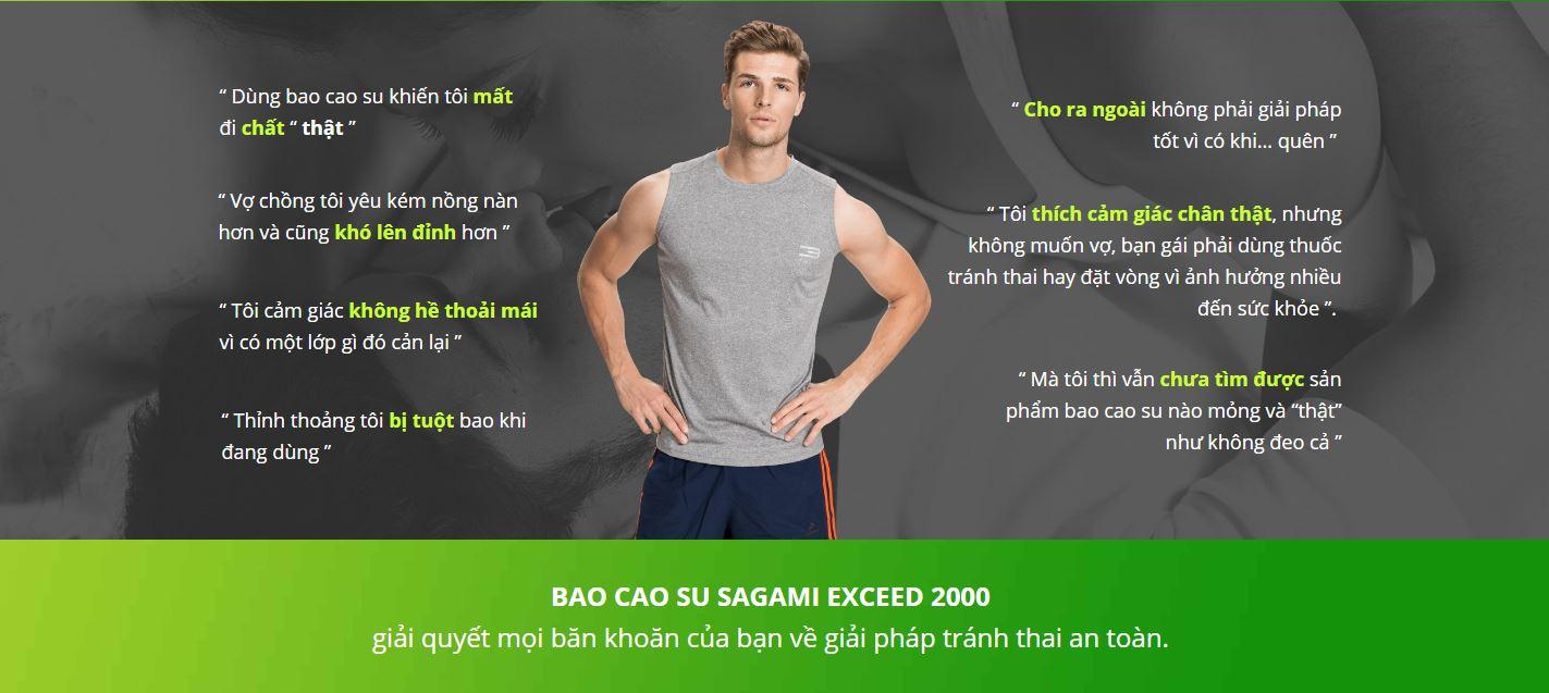 Bao cao su Siêu mỏng - Thắt chống tuột Sagami Exceed 2000 - hộp 12 chiếc